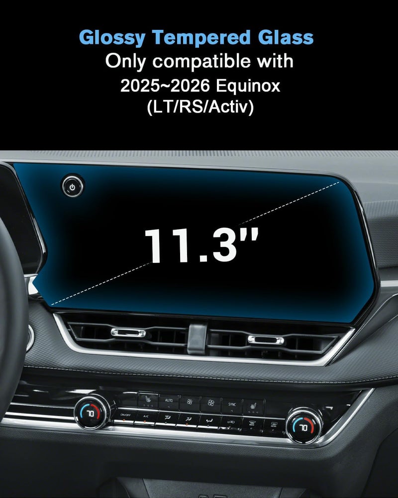 WEIPIN For Glossy Tempered Glass 2025 2026 Chevrolet Equinox 11.3 Inch Touchscreen Screen Protector - Equinox (LT/RS/Activ) Accessories - Image 2
